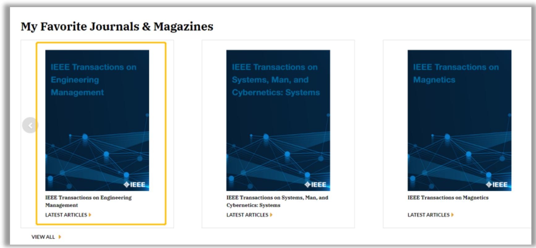 Favorite Journals Display